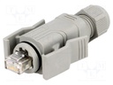 Plug; RJ45; Variosub; PIN: 8; Cat: 5e; shielded; Layout: 8p8c; IP67