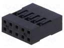 Plug; pin strips; NSR/NDR; female; PIN: 10; w/o contacts; 2.54mm