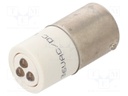 Indicator: LED; BA15S; white; plastic; 36VAC; 36VDC; -20÷60°C