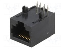 Socket; RJ45; PIN: 8; Layout: 8p8c; THT; on PCBs; angled 90°