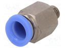 Push-in fitting; straight; M5; -0.95÷10bar; 6mm