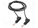 Test lead; 19A; banana plug 4mm,both sides; Len: 1.5m; black