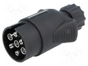 Connector: automotive; plug; PIN: 7; nickel plated; 12VDC; 6mm
