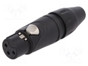 Plug; XLR; female; PIN: 3; straight; for cable; soldering; tinned