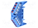 Splice terminal: rail; 1.5mm2; ways: 4; terminals: 16; blue; TS35x15