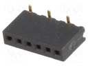Socket; pin strips; female; PIN: 6; straight; 1.27mm; SMT; 1x6; 1A