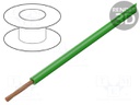 Wire; FLRYW-B; stranded; Cu; 1mm2; PVC; green; 60V; 100m; Class: 5
