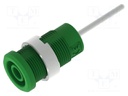 Connector: 4mm banana; socket; green; nickel plated; insulated
