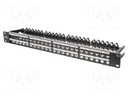 Patch panel; Keystone; black; Number of ports: 48; 19"; rack 19"