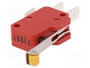 Microswitch SNAP ACTION; with lever (with roller); SPDT; Pos: 2
