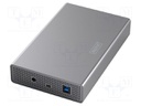 Hard discs housing: 2,5" / 3,5"; SATA III,USB 3.0; aluminium
