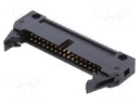 Socket; IDC; male; PIN: 34; straight; with ejector; THT; gold-plated