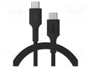 Cable; USB C plug,both sides; 1.2m; black; PVC; 480bps; 100W
