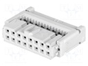 Plug; IDC; female; PIN: 16; with cable clamp; IDC; for ribbon cable