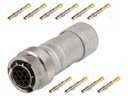 Connector: circular; Series: RT360; plug; female; crimped; PIN: 10