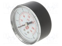 Manometer; Working pressure: 0÷16bar; 50mm; Enclos.mat: plastic