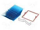 Heatsink: extruded; grilled; blue; L: 37.5mm; W: 37.5mm; H: 17.5mm