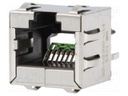 Socket; RJ45; PIN: 8; Cat: 6a; shielded; Layout: 8p8c; THT; on PCBs