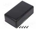 Enclosure: multipurpose; X: 70mm; Y: 120mm; Z: 40mm; ABS; black; IP55