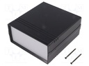 Enclosure: with panel; CAB; X: 129mm; Y: 134mm; Z: 61mm; ABS; black
