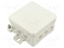 Enclosure: junction box; X: 75mm; Y: 40mm; Z: 75mm; IP54; grey