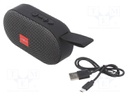 Speaker; grey; Jack 3,5mm,microSD,USB B micro; 120Hz÷20kHz; 10m