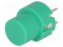 Switch: keypad; Pos: 2; SPST-NO; 0.01A/35VDC; green; Mounting: THT