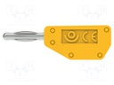 Connector: 2mm banana; plug; 10A; 30VAC; 60VDC; yellow; 27.1mm