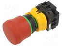 Switch: emergency stop; NC x3 + NO; 22mm; red; IP65; Pos: 2