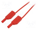 Test lead; PVC; 2m; red; 16A; 1kV; Cond.cross sec: 0.75mm2