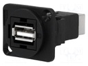 Coupler; USB A socket,USB B socket; FT; USB 2.0; plastic; 19x24mm