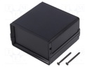 Enclosure: with panel; MINI CAB; X: 80mm; Y: 85mm; Z: 48mm; black