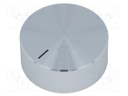 Knob; with pointer; aluminium,plastic; Shaft d: 6mm; Ø38.9x16mm