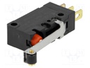 Microswitch SNAP ACTION; with lever (with roller); SPDT; Pos: 2