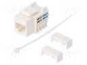 Socket; RJ45; Cat: 6; Keystone,unshielded; Colour: white; straight