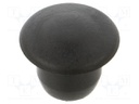 Accessories: stopper; H: 9mm; push-in; Flange dia: 15mm; black; LDPE