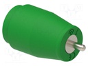 Connector: 4mm banana; socket; 25A; green; nickel plated; 26mm