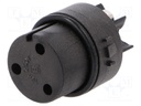 Connector: circular; female; PIN: 3; 10A; 250V; 1mm2