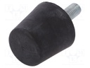 Vibroisolation foot; Ø: 38mm; Shore hardness: 40±5; 840N; 96N/mm