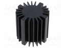 Heatsink; LED; Ø: 50mm; H: 50mm; Colour: black