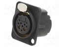 8+2 POLE FEMALE D-SIZE RECEPTACLE, BLACK CHROME METAL