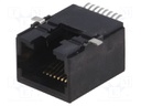 Socket; RJ45; PIN: 8; Layout: 8p8c; SMT; on PCBs; horizontal