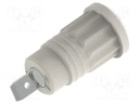 Connector: 4mm banana; socket; 36A; white; nickel plated; 32mm