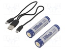 Re-battery: Li-Ion; 18650,MR18650; 3.7V; 3200mAh; Ø18.6x70.3mm; 8A