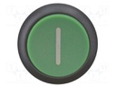 Switch: push-button; Stabl.pos: 1; 22mm; green; Illumin: none; IP67