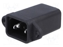 Connector: AC supply; socket; male; 1A; 250VAC; IEC 60320; -25÷85°C