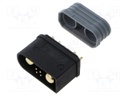 Plug; DC supply; QS; male; PIN: 6(4+2); for cable; soldering; black