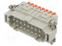 Connector: HDC; contact insert; male; CSH; PIN: 32; 32+PE; 16A; 600V