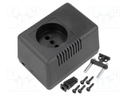 Enclosure: for power supplies; vented; X: 65.5mm; Y: 92mm; Z: 57mm