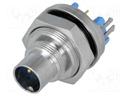 Connector: circular; socket; male; PIN: 3; gold-plated; 3A; IP65